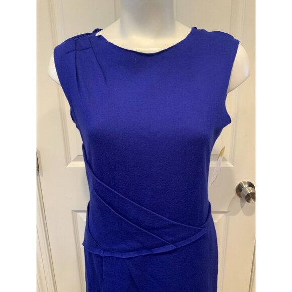 Maje Blue Wool Blend Sheath Dress W/ Exposed Seams, Size 2 (Medium) - Picture 2 of 8